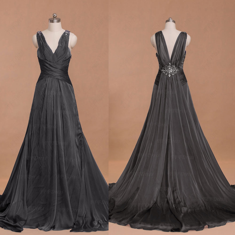 gray long gowns